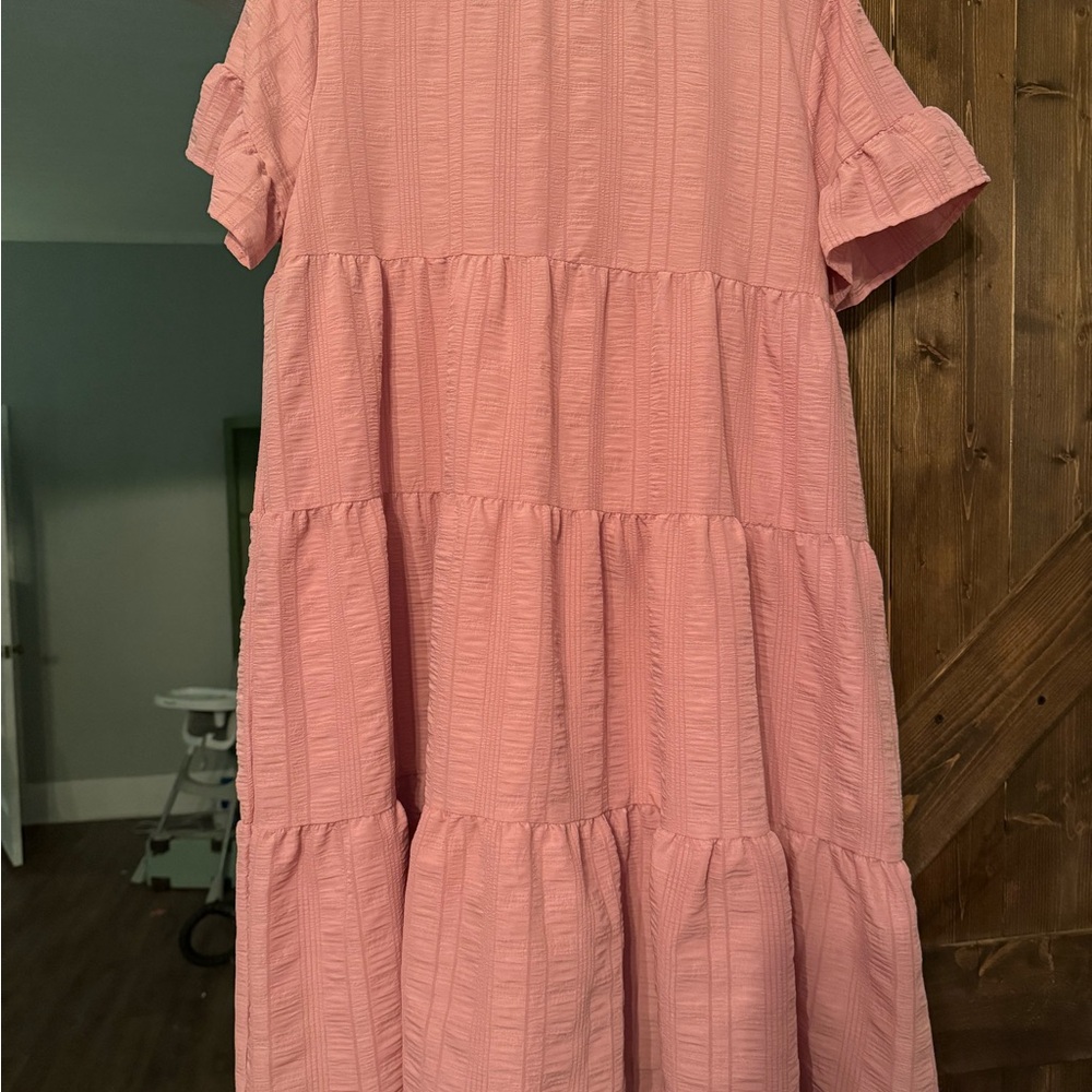 SHEIN Pink Tiered Dress